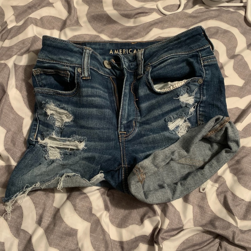 AE high rise jean shorts